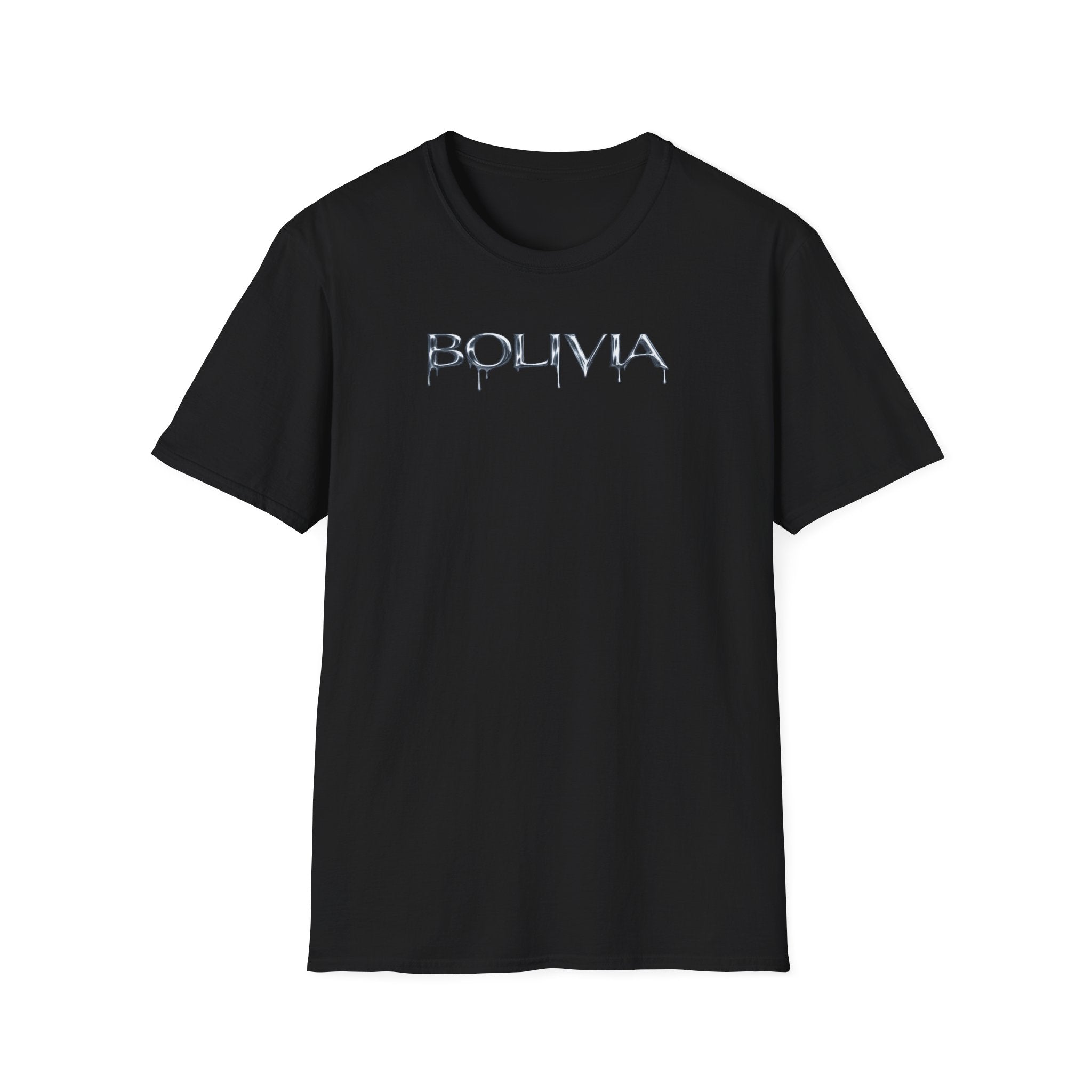 Bolivia Drip Logo T‑Shirt — Metallic Script Graphic Tee