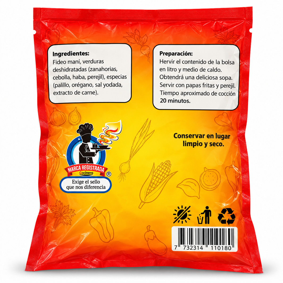 Productos Cocinero Sopa de Maní con Fideo back of packet